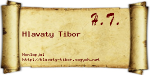 Hlavaty Tibor névjegykártya